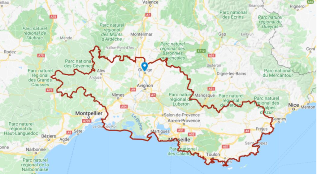 carte des départements d'interventions de Provence clôtures